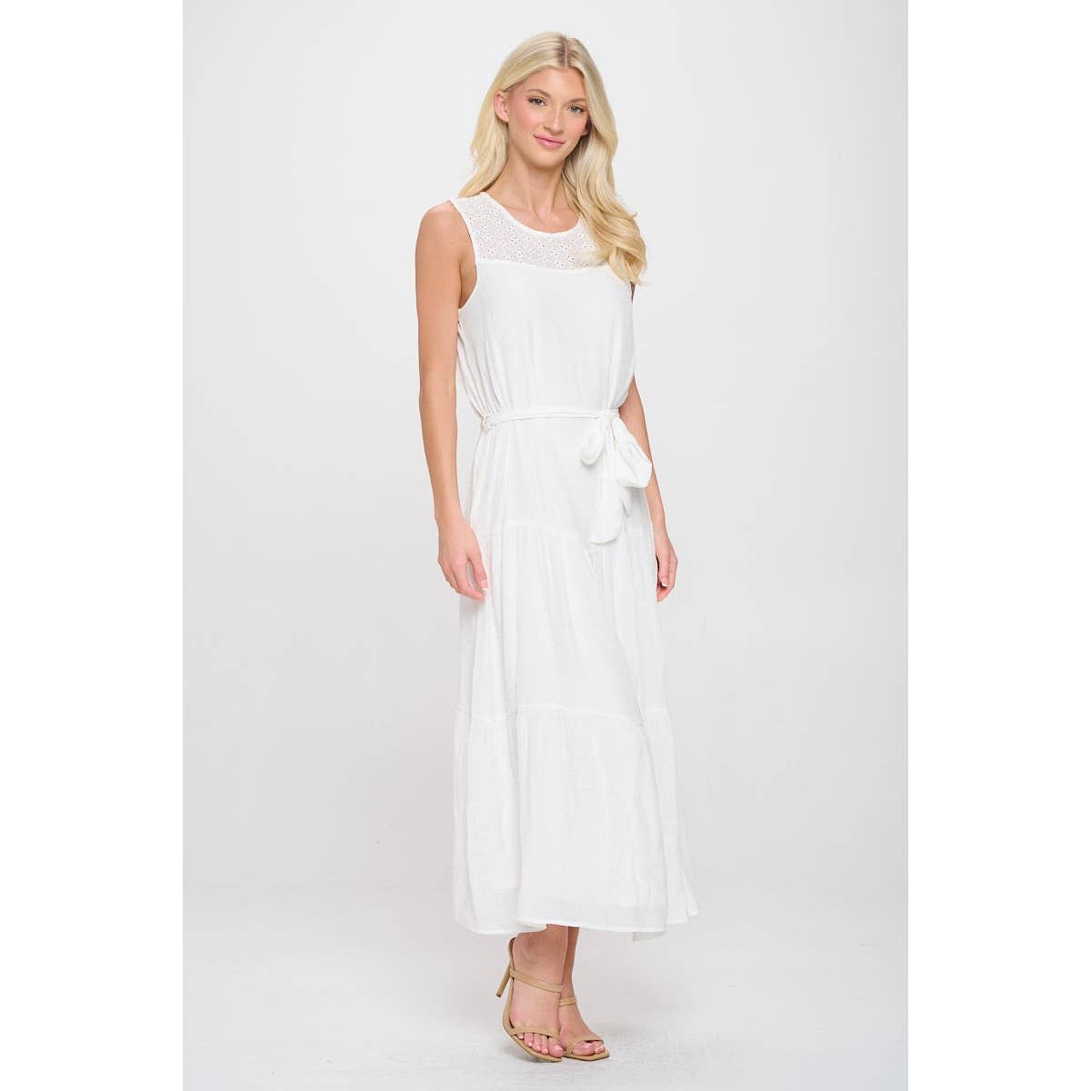 Perseption - SLEEVELESS SELF TIE BOHEMIAN MAXI DRESS