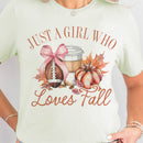 Par.tees by Party On! - Fall Football Tee Just a Girl who Loves Fall Pumpkin Tshirt