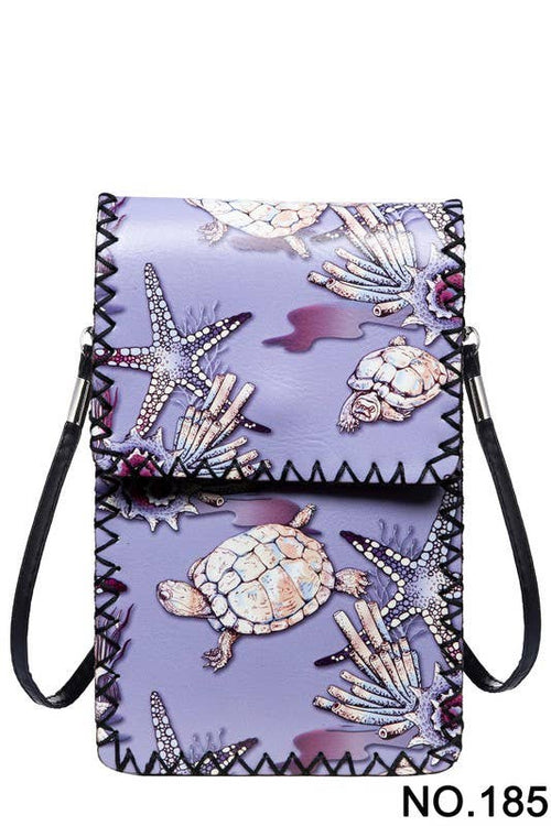 Ole - Sealife Printed Crossbody HB0580 - NO.185PU