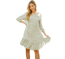Young Threads - Women’s 3/4 Sleeve Round Neck Embroidered Boho Western Dress