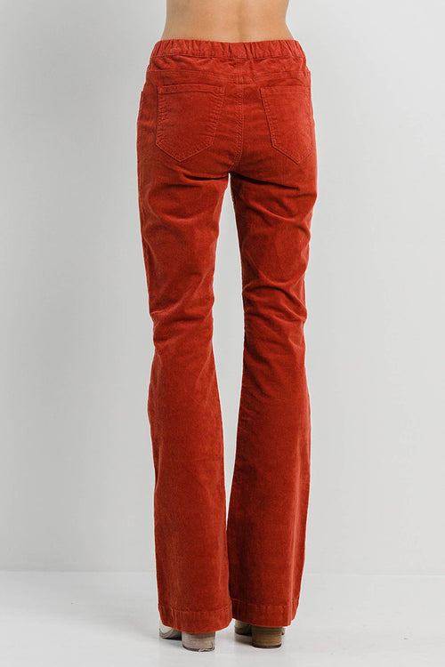 Jelly Jeans - Rust Corduroy Pull On Flare