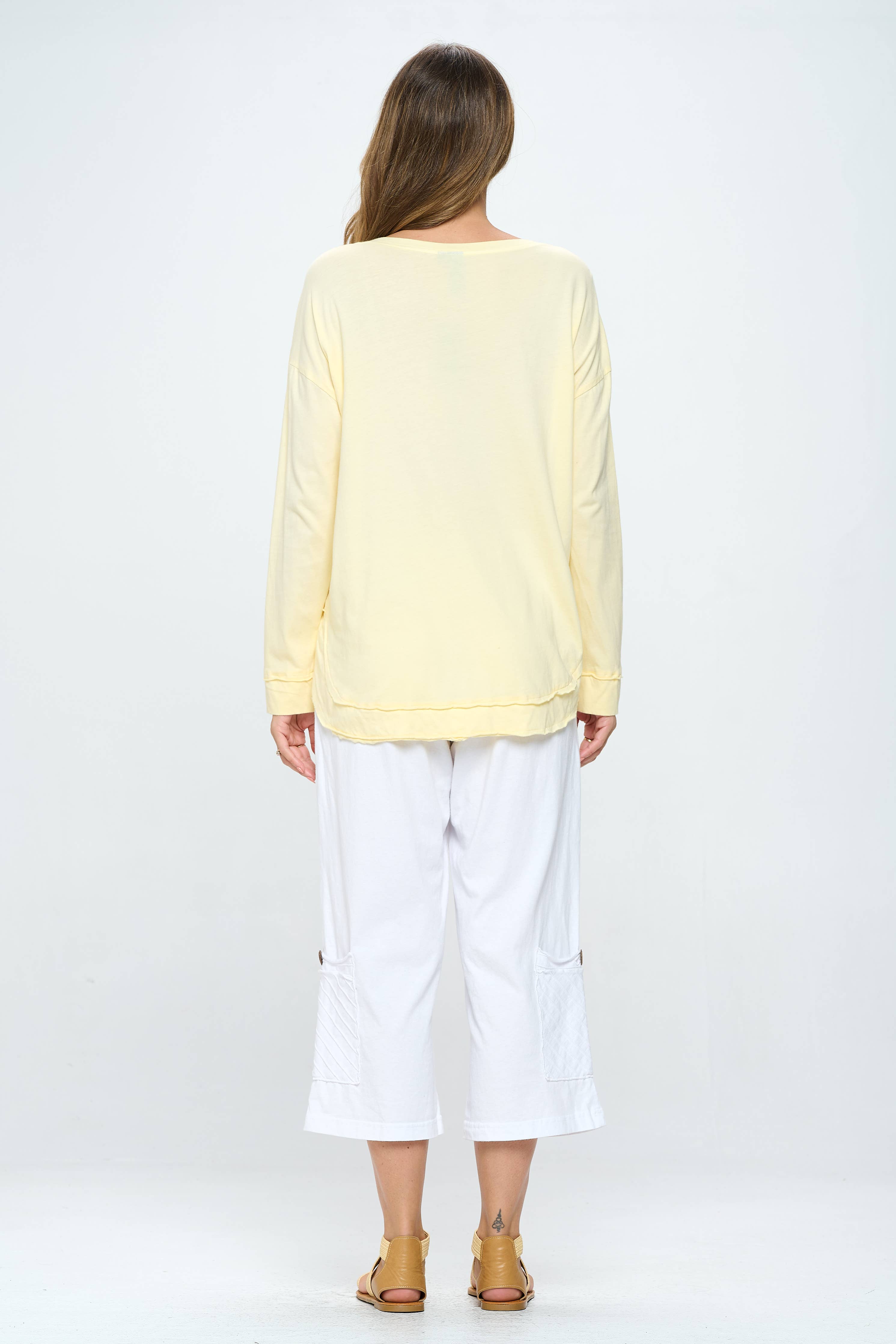 Focus Fashion - Relaxed Long Sleeve T-Shirt Supima Cotton -SC142