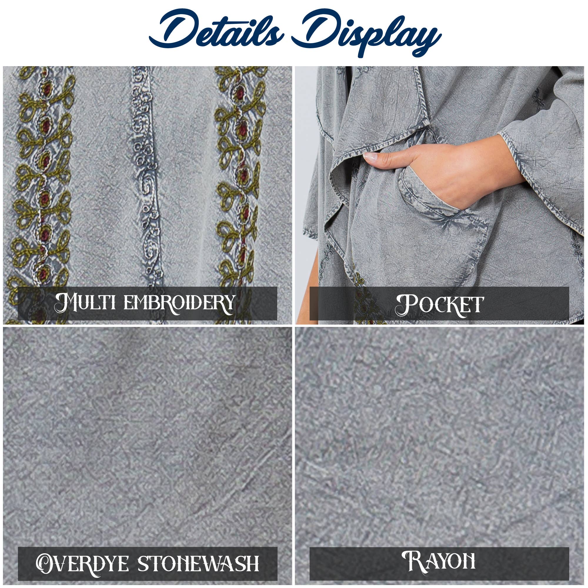 Young Threads - Bohemian Elegance: Stonewashed Rayon Kimono