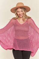 Madelyn - LESW3218 - FISHNET PONCHO COVER UP