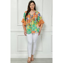 Winslow Collection - PLUS SIZE SHEER PRINTED PEASANT BLOUSE COU95L78X