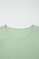 Clearly Aqua Plus Size Crew Neck Ruffle Sleeve Top