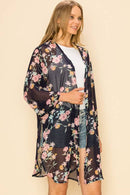 Shopin LA - SP1000GP-0619 -PLUS SIZE FLORAL PRINT KIMONO CARDIGAN