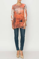 Origami Apparel ~  Lace and Crochet inspired - OLS-4596 BG SAVANNAH TOP