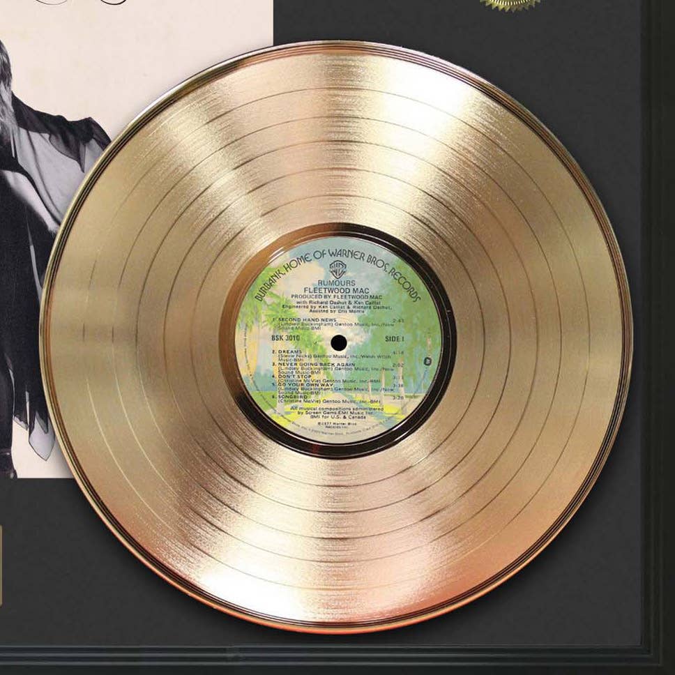 Gold Record Outlet - Fleetwood Mac - Rumours Gold Framed Gold LP Display