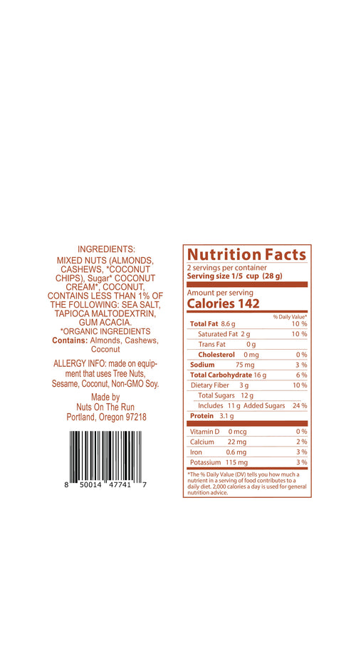 Nuts On The Run - Coconut Caramel Glazed Nuts