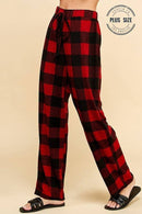 Shopin LA - SPP8043P PLUS COMFY DRAWSTRING PLAID LOUNGE COMFY PANTS