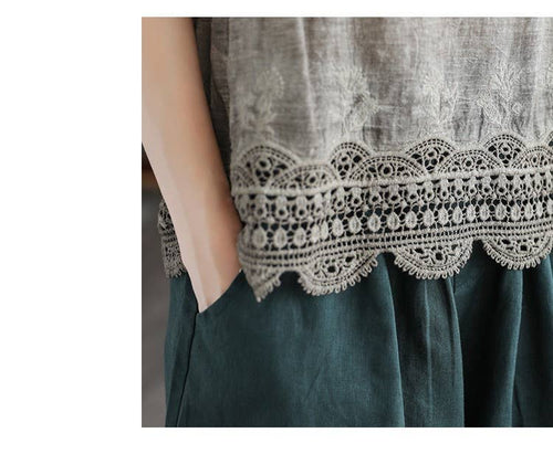 Hope & Sunshine - Lace Trim Camisole Stone Wash Tank Top