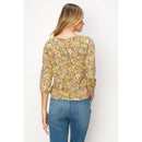 Perseption - Printed Balloon Sleeve Tie Front Blouse