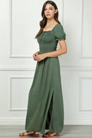 Winslow Collection - SMOCKED TOP MAXI BOHO DRESS BP433861MI