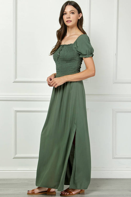 Winslow Collection - SMOCKED TOP MAXI BOHO DRESS BP433861MI