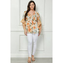 Winslow Collection - PLUS SIZE SHEER PRINTED PEASANT BLOUSE COU95L58X