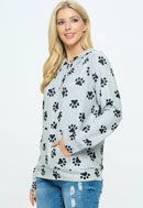 LA Soul - Paw Print Plus Size Hoodie With Pocket