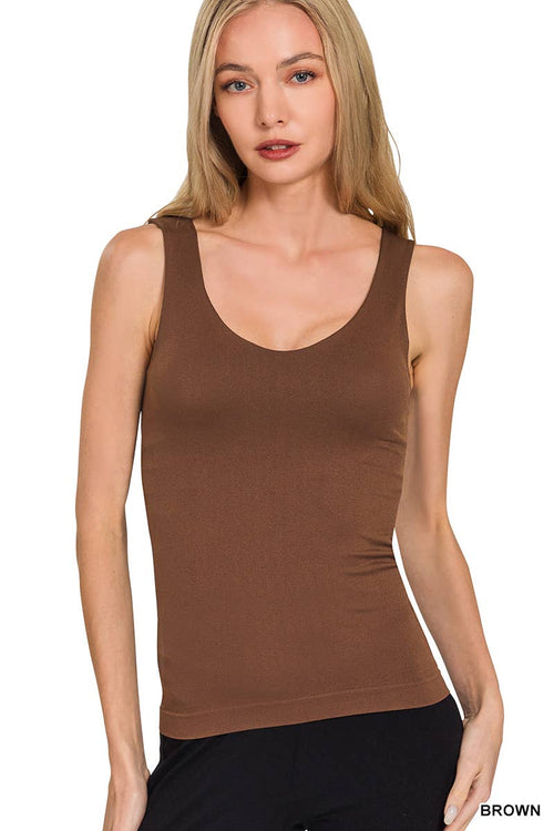 42POPS - `.Seamless Tank Top w/ Built-in Bra