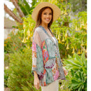 YOUNG THREADS - Western Kimono Top In Overdyed Mix N Match Patches