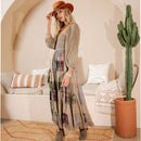 Young Threads - Rustic Bohemian: Smocked Patchwork Maxi Dress - New