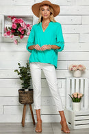 Shopin LA - SP4732T-24926- WOMEN SOLID WRAP CROSSOVER BLOUSE