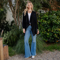 Young Threads - Artisan Plush Knit Kimono Shrug with Handcrafted Embroidery