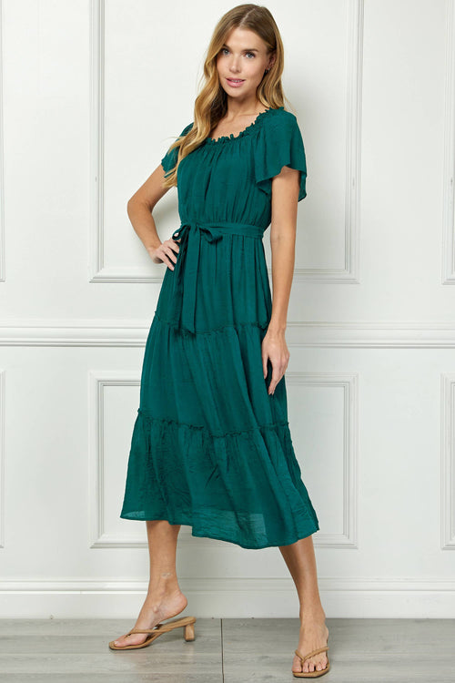 Winslow Collection - RUFFLE TIERED CROPPED MAXI WITH LINING