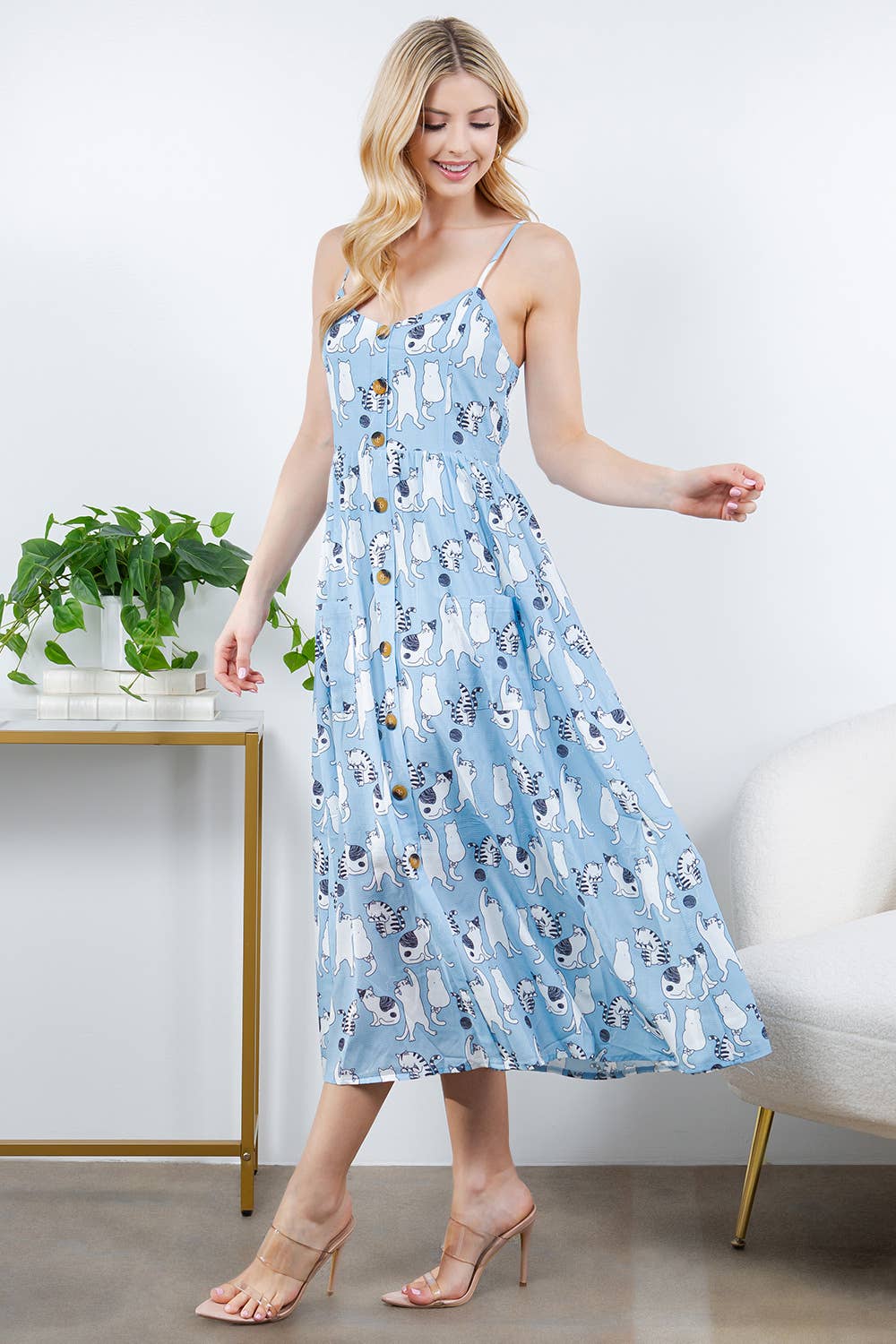 LA Soul - Dancing Cat Cami Maxi Dress