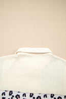 Khaki Leopard Waffle Quilted Patchwork Button Front Jacket