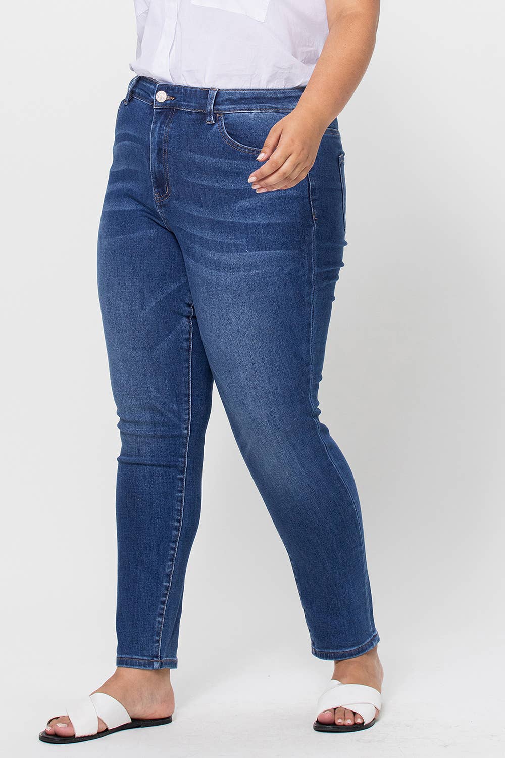 VERVET by FLYING MONKEY - PLUS SIZE HIGH RISE SKINNY JEAN V2423M-P