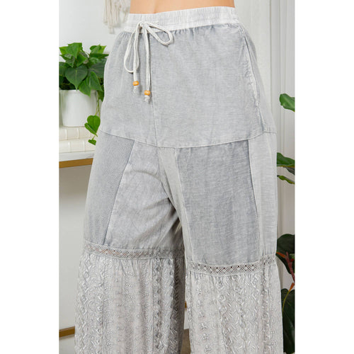 YOUNG THREADS - Artisanal Patchwork Flared Pants - Boho Chic Elegance