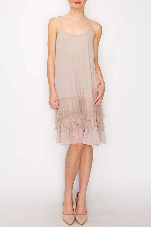 Origami Apparel ~  Lace and Crochet inspired - OLS-4672 TAUPE