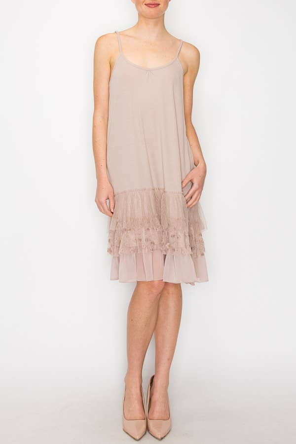 Origami Apparel ~  Lace and Crochet inspired - OLS-4672 TAUPE