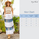 Young Threads - Women Long Tiered Western Skirt, Lined With Two Pockets