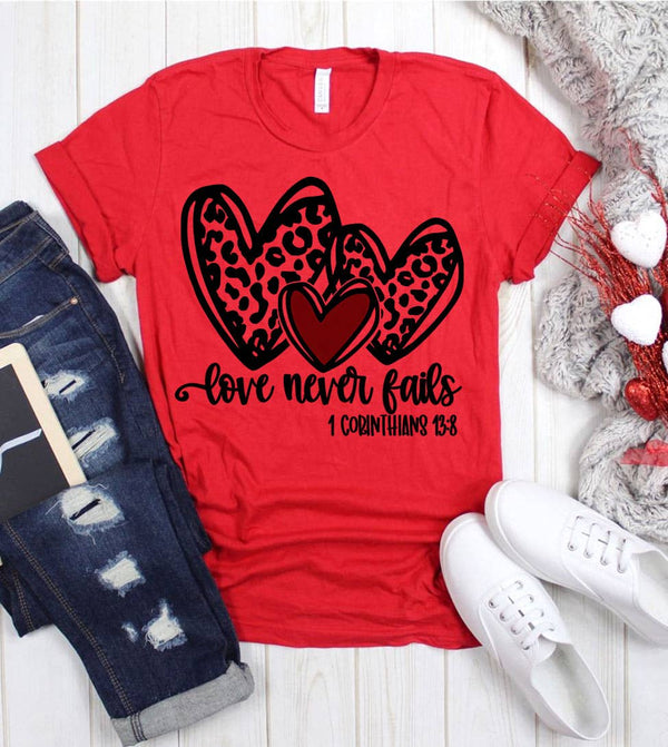 House Of Rodan - Love Never Fails - Valentine's Day Sweet Love T-Shirt