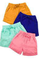PLUS LINEN DRAWSTRING-WAIST SHORTS WITH POCKETS