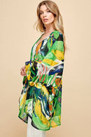 Shopin LA - SG21051P - PLUS SIZE DRAPPED MESH SUMMER MIDI KIMONO