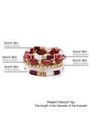 Red Dahlia 5pcs Football Beaded Bracelet Set