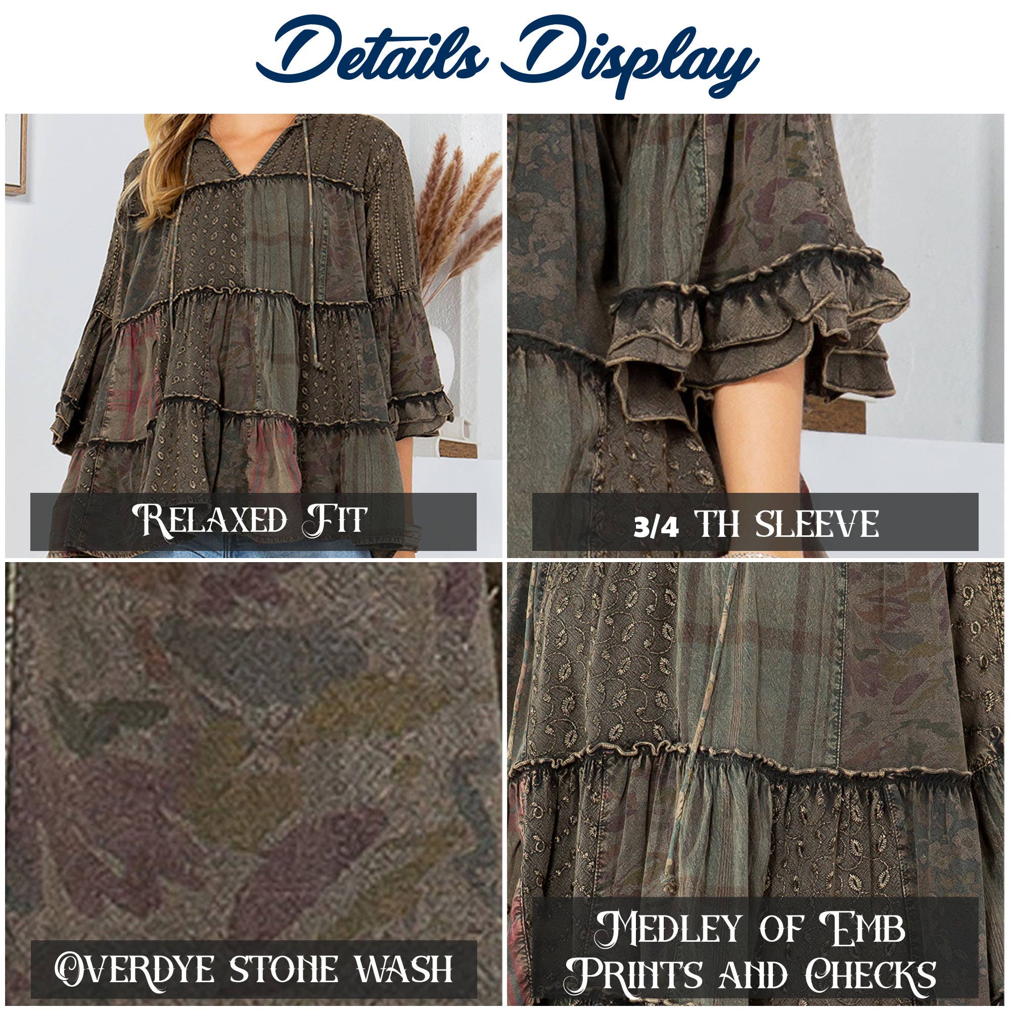 Young Threads - Artistic Fusion: Overdyed Jhabla Top With  Rayon Embroidery