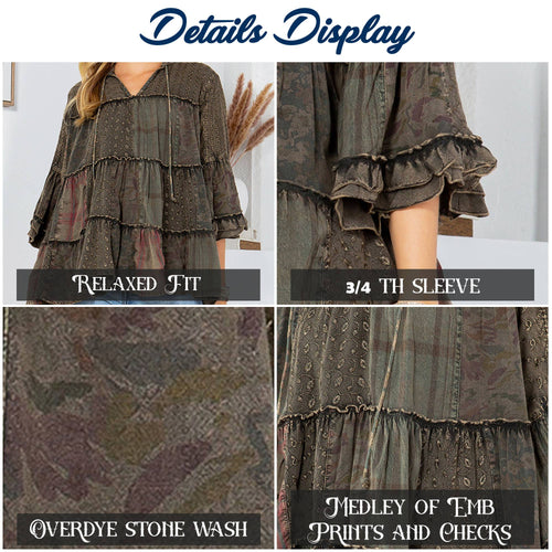 Young Threads - Artistic Fusion: Overdyed Jhabla Top With  Rayon Embroidery