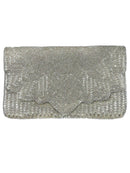 Ole - SILVER SCALLOPED Beaded Clutch LAC-SS-747