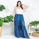 Young Threads - Retro Revival Long Flared Patchwork Pants (New Color)