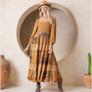 Young Threads - Rustic Bohemian: Smocked Patchwork Maxi Dress - New