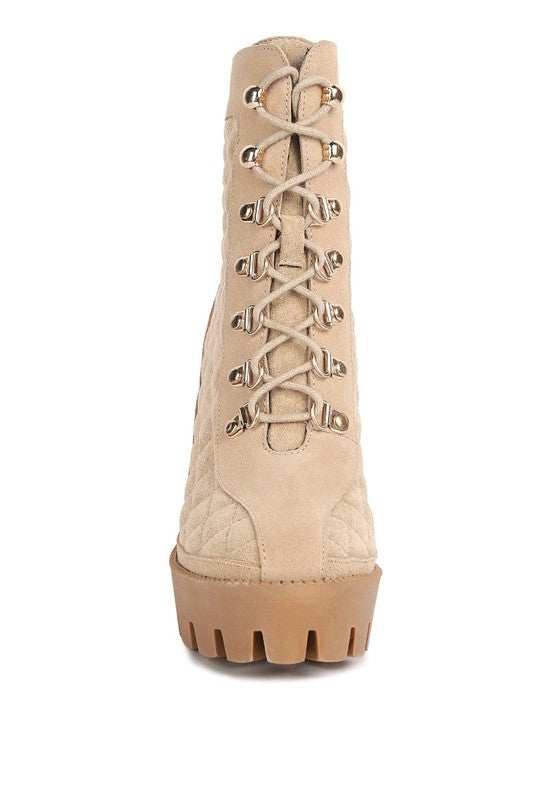 YOKO Fine Suede Quilted Ankle Boots