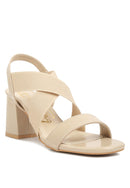 Elastic Straps Block Heel Sandals