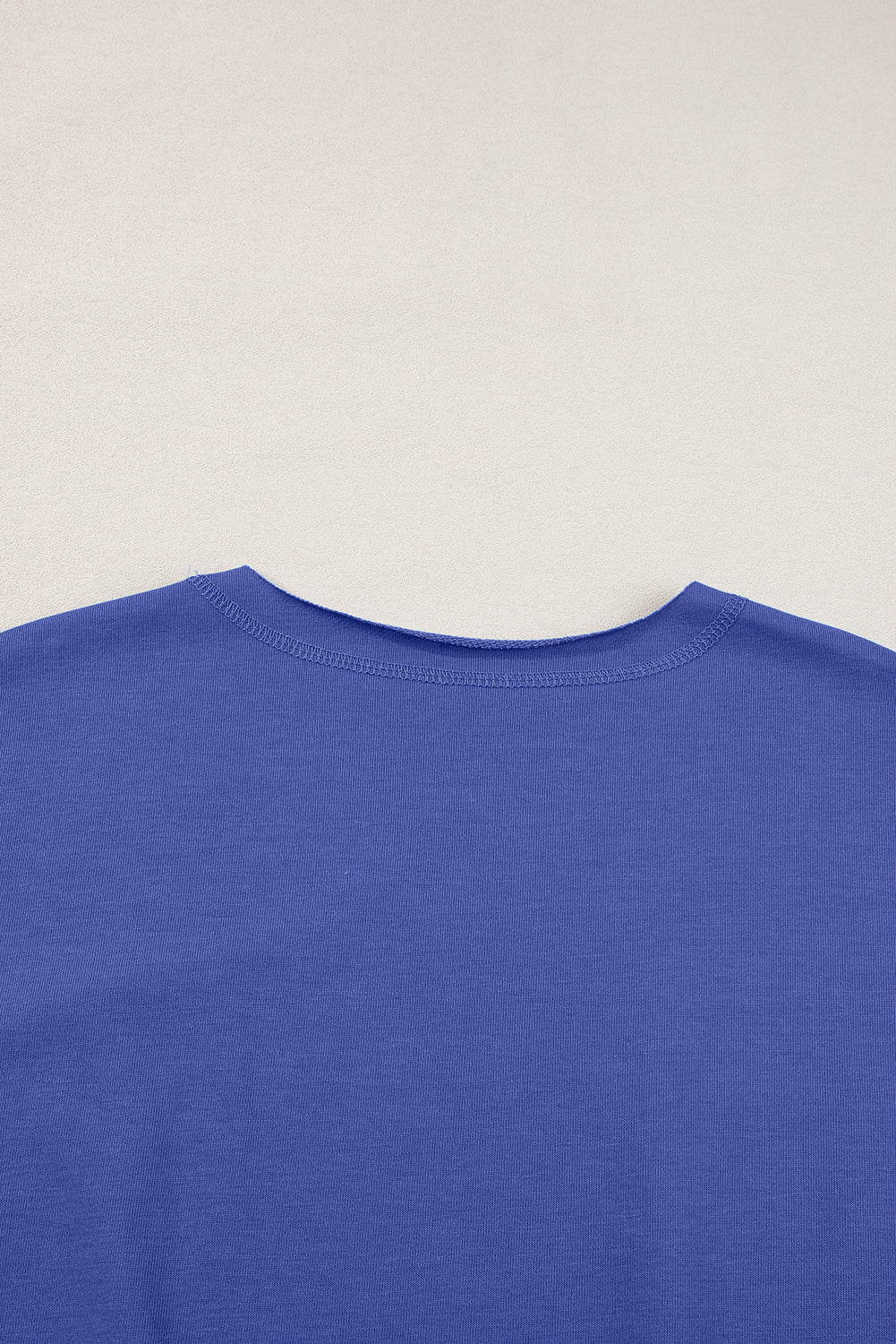 Light Grey USA Letter Patch Notched Neck Loose Tee