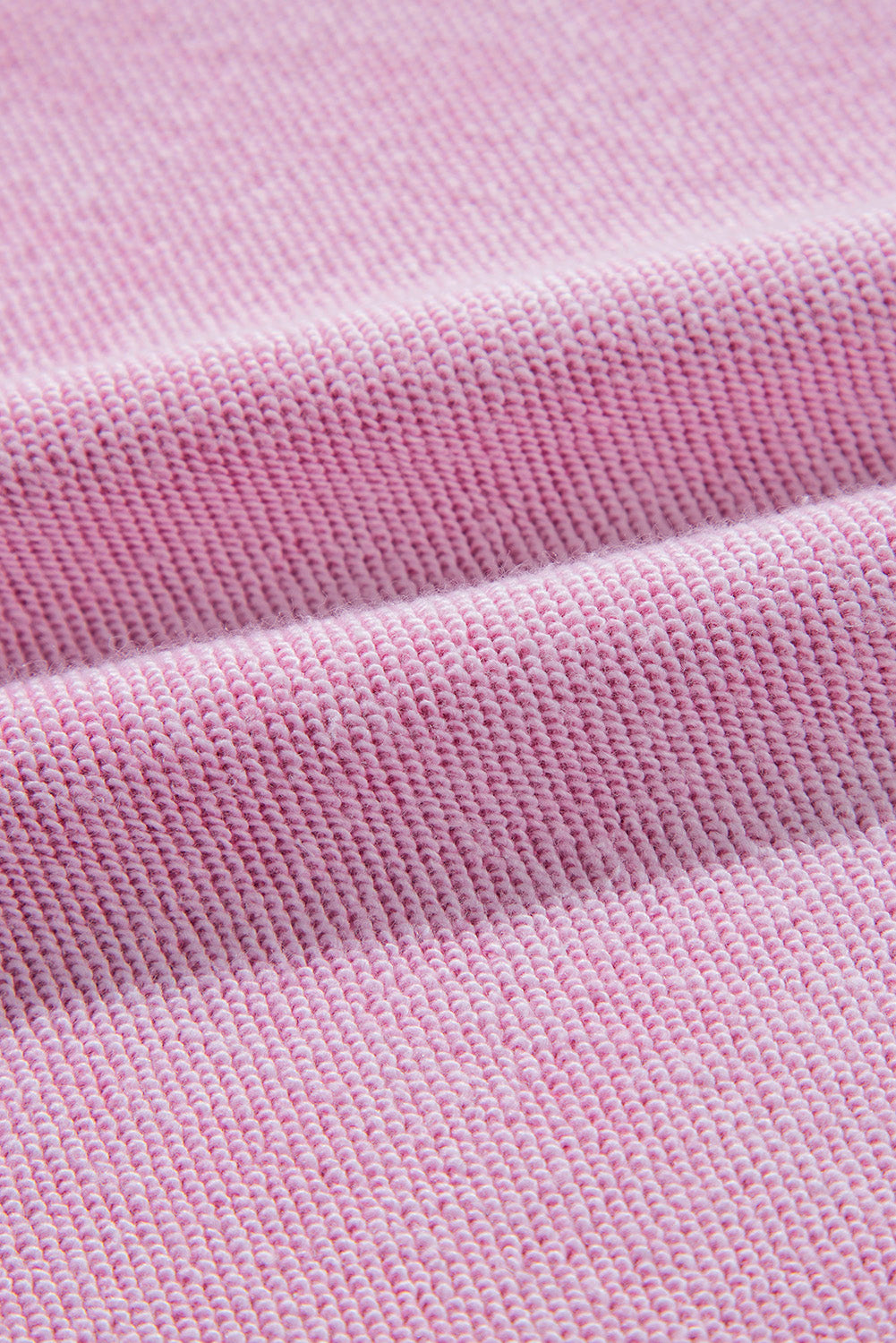 Orchid Petal Waffle Patchwork Raglan Sleeve Exposed Seam Sweatshirt