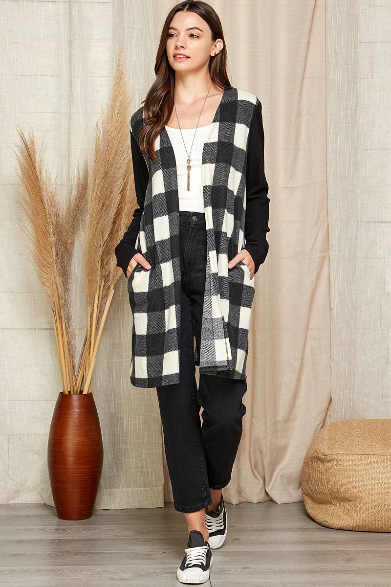 Shopin LA - SG21021 - WOMEN MIXED ANIMAL DRAPED OPEN FRONT CARDIGAN