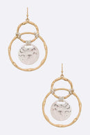 2 Tone Hammered Earrings