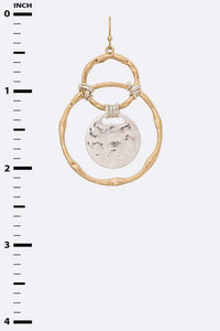 2 Tone Hammered Earrings